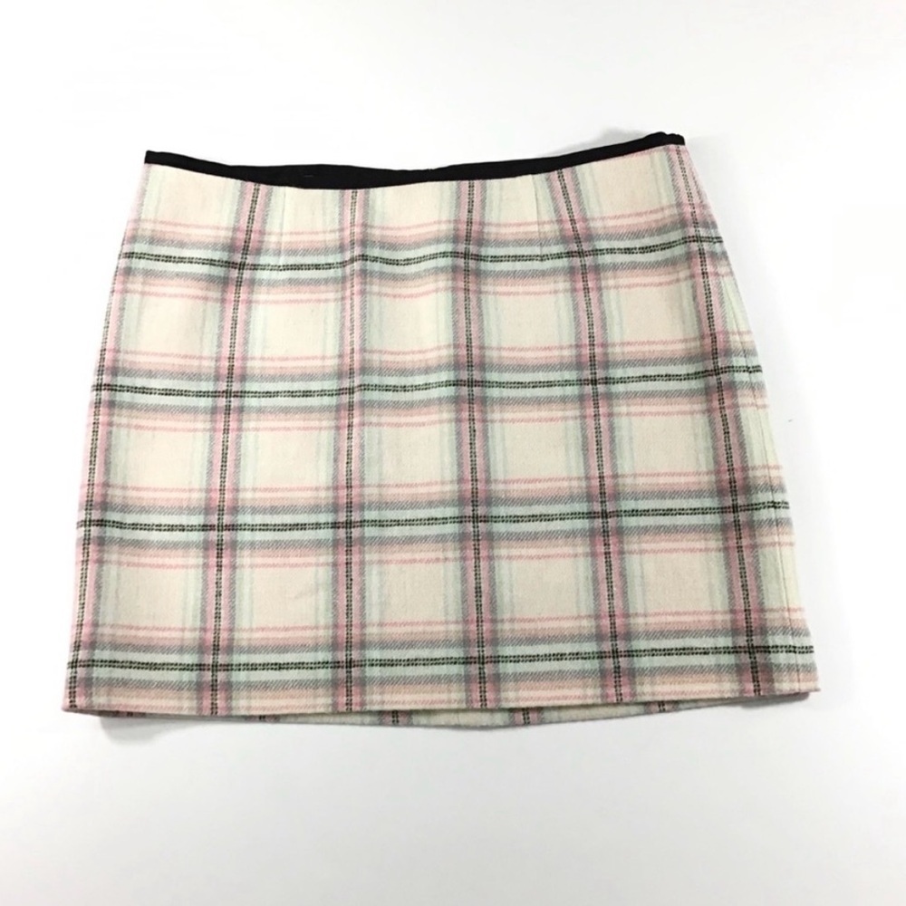 Vineyard Vines Pink Plaid Wool Blend Mini Skirt 6
